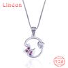 Линдон Стерлингового Серебра 925 Классическое Женское Ожерелье Кулон Циркон Модный Подарок