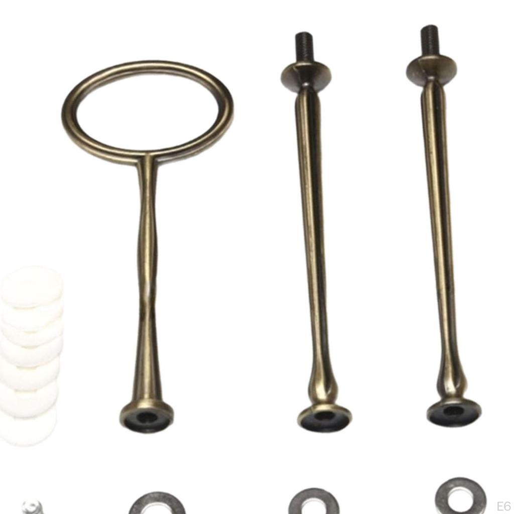 Cake Plate Stand Handle Hardware Rod Metal Dessert Holder 3 Tiers Cupcake Tray