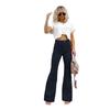 Spring and Autumn Women's Plus Size Solid Color Corduroy Temperament Pants Micro Pant High Waist Casual Pants