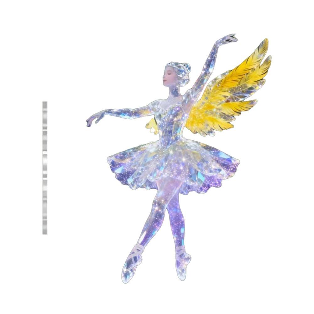 New 2D Flat Christmas Hanging Pendant Ballerina Simulation Angel Hanging Decor Acrylic Shining Rabbit Keychain Navidad Decor
