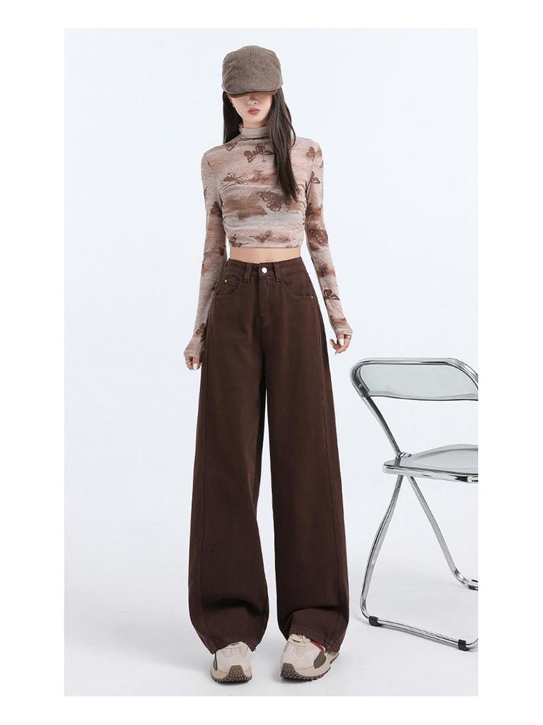 Женские джинсы с высокой посадкой и широкими штанинами - Коллекция Весна 2025