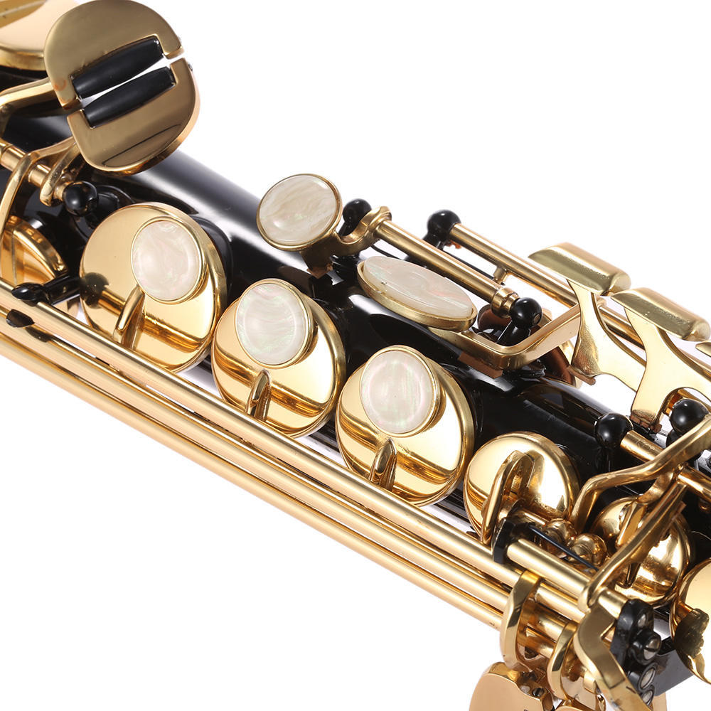 Латунь, прямой сопрано-саксофон, саксофон Bb B, плоский деревянный духовой инструмент, натуральный корпус, ключ с вырезом, узор