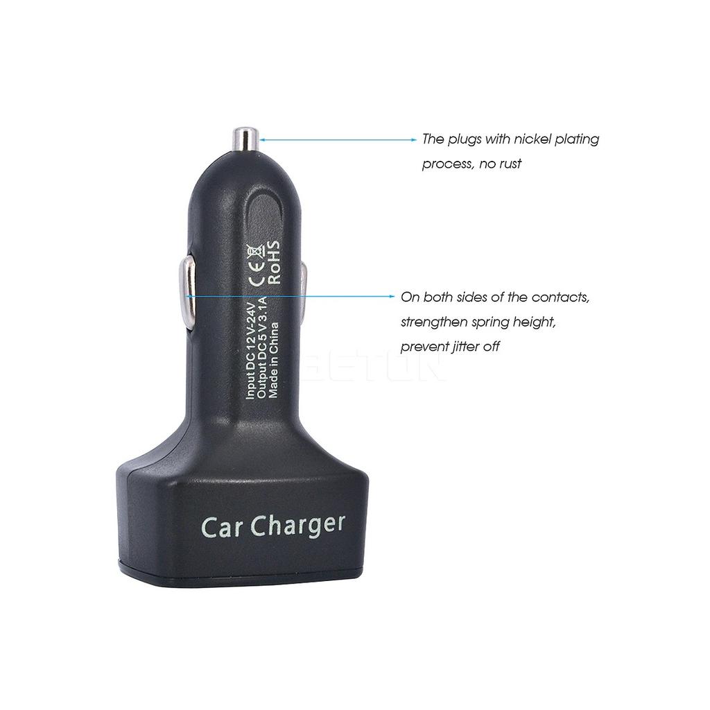4 в 1 зарядное устройство для телефона 2 USB автомобильное зарядное устройство 3.1A Dual USB зарядное устройство для мобильного телефона со светодиодным дисплеем для Xiaomi Samsung S8 IPhone