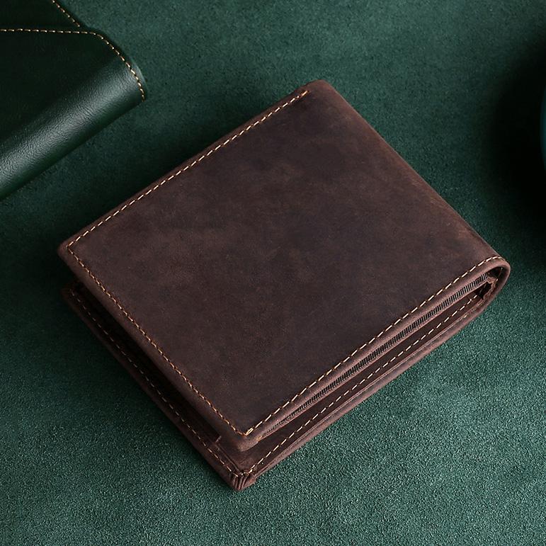 Мужской кошелек из натуральной кожи с отделением для монет Мужской кожаный кошелек с отделением для монет