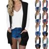 Women's Fashion Casual Comfortable Splicing Color Mid-Length Cardigan Jacket