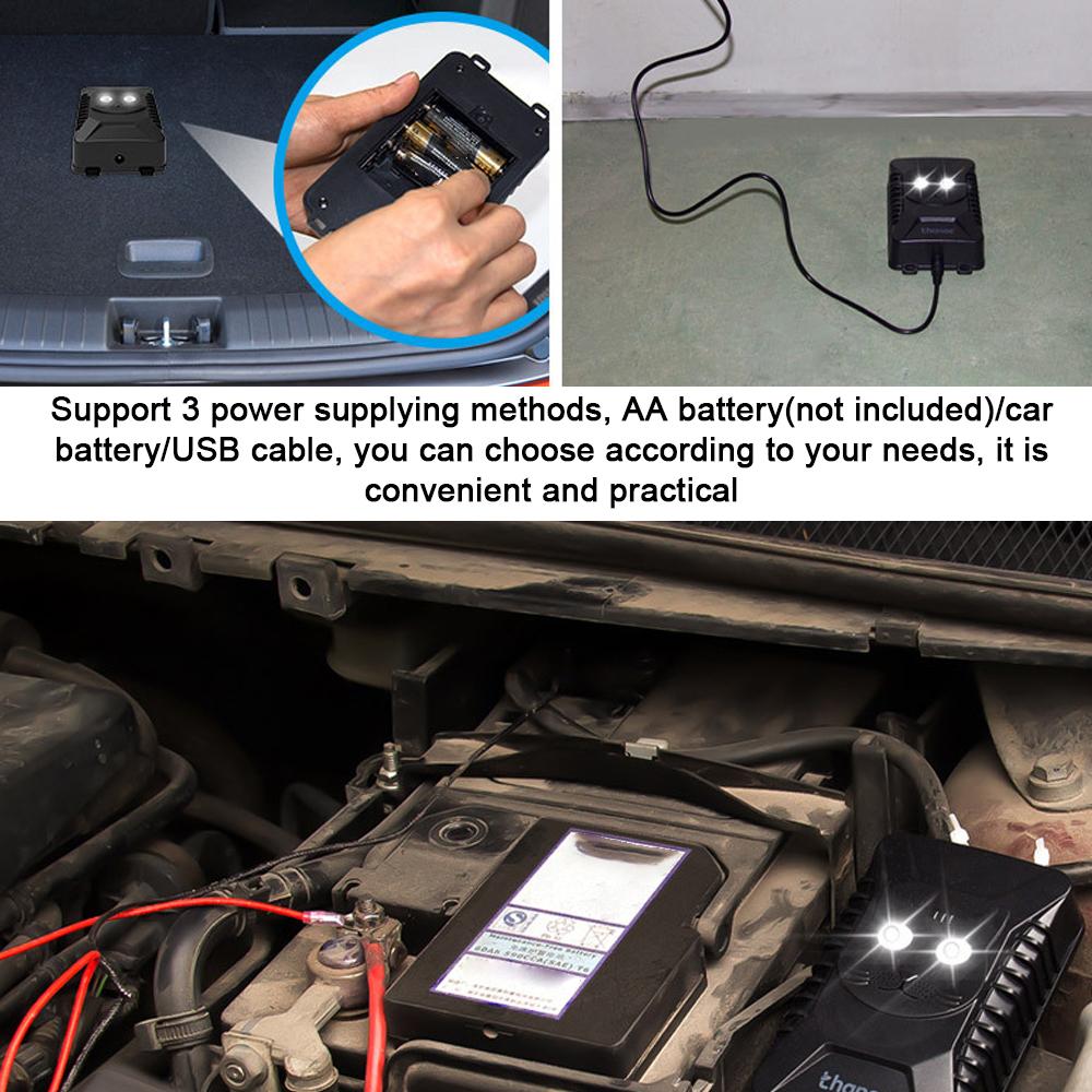 Автомобильный отпугиватель животных под капот, отпугиватель грызунов, крыс, мышей, сдерживающее устройство со светодиодной стробоскопической лампой для багажника автомобиля