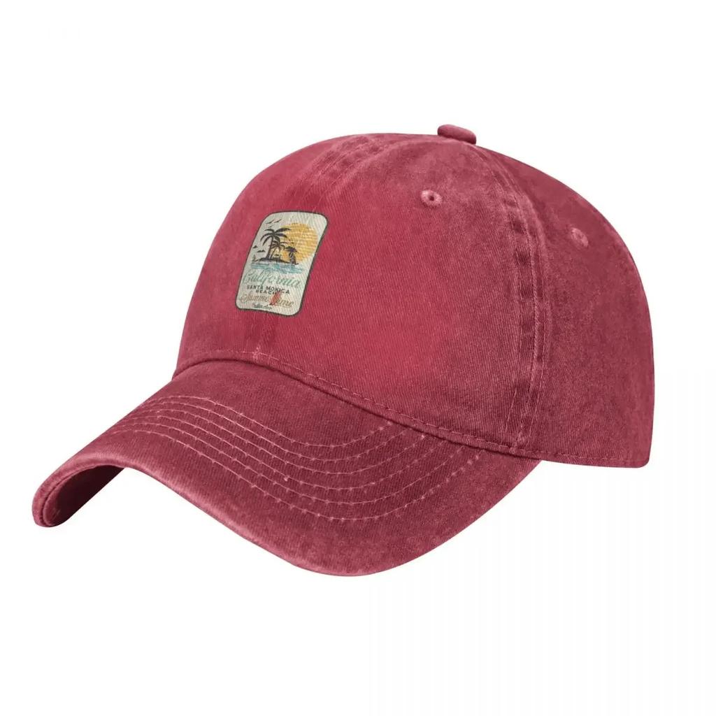 Vintage Santa Monica California Baseball Cap Bobble Hat Big Size Hat Hat Luxury Brand Brand Unisex cap Womens Beach Visor Unisexs