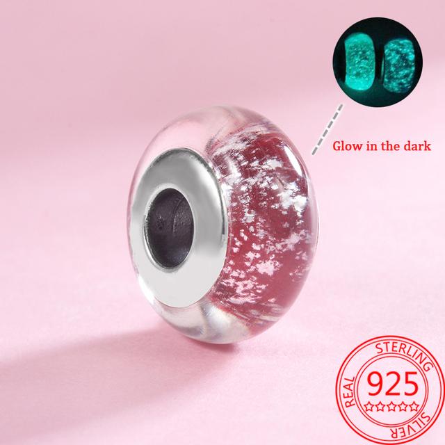 Красочные бусины из муранского стекла, волнистые стеклянные бусины, подвески, подходят для брендового браслета, женские ювелирные изделия из стерлингового серебра 925 пробы