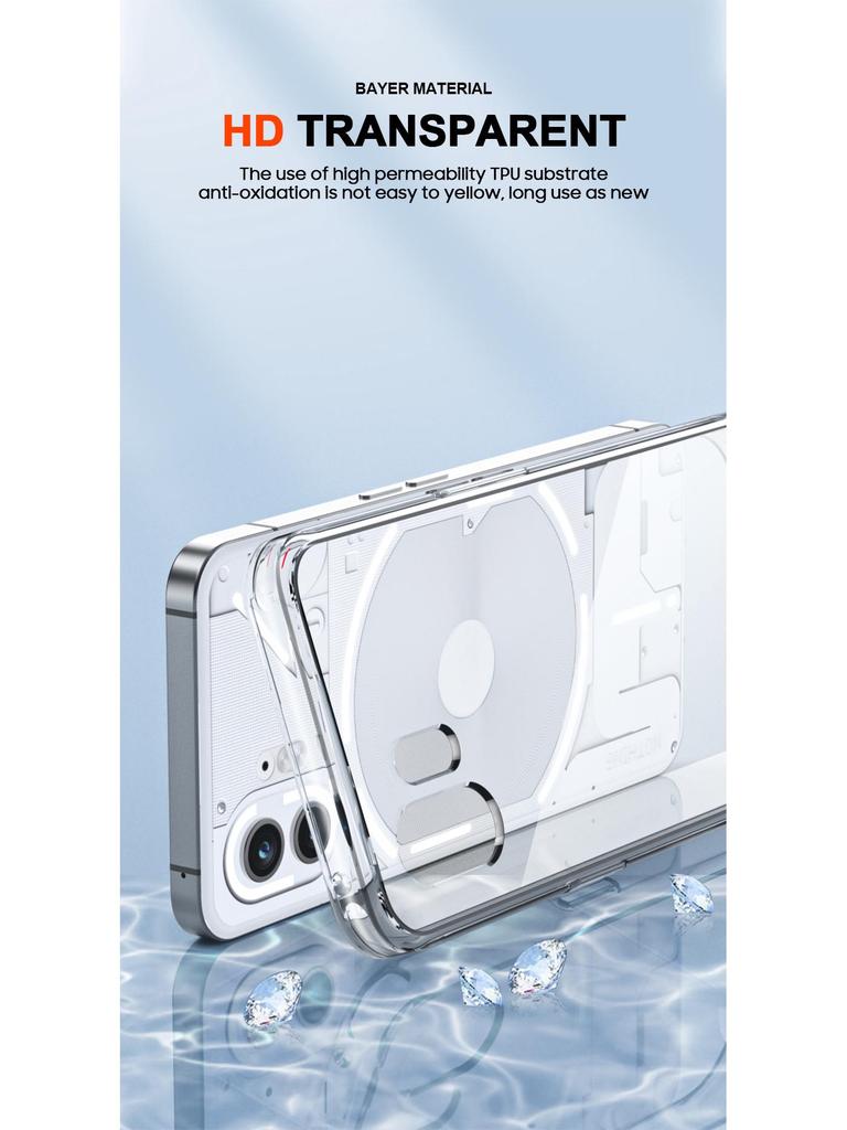 Ультратонкий прозрачный чехол из ТПУ+ПК для Nothing Phone 3 и Phone 2