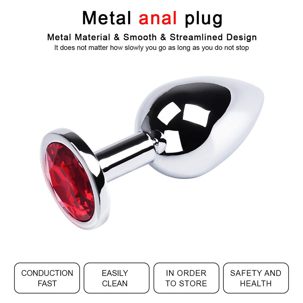 Секс-вибратор Металлические анальные игрушки для женщин Секс-товары для взрослых Мужчины Анальная пробка из нержавеющей стали Анальная пробка Секс-игрушка Анальный фаллоимитатор 8 цветов