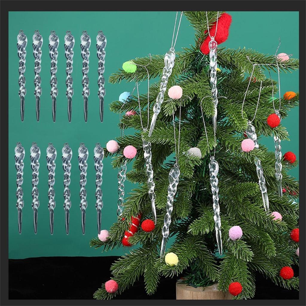 Рождественские украшения Рождественские палочки для льда Прозрачные снежинки Ледяная кромка Акриловые искусственные ледорубы