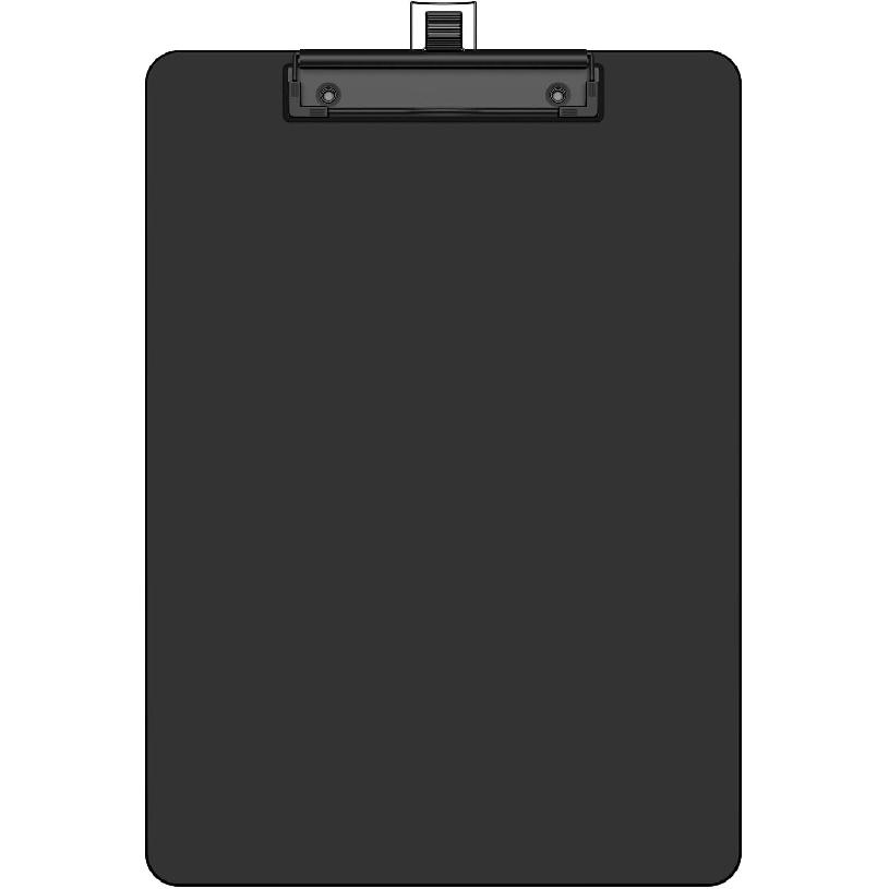 2 Pack Black Clipboard with Pen Holder, 8.5 x 11 Plastic Clip Boards with Black Low Profile Clip, Letter Size for Classroom, Teacher, Students,