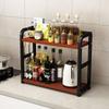 Металлическая настольная полка, экономящая место, 2-ярусная стойка для специй, полка для хранения специй, для использования на кухне