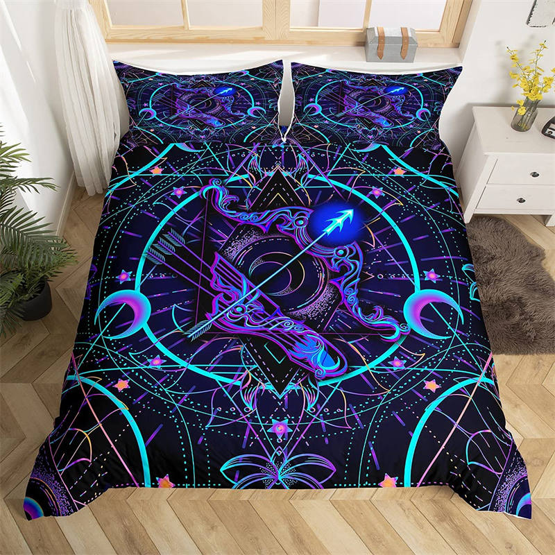 Pisces Bedding Set Mystery 12 Constellations Duvet Cover Set For Kids Teens Adults Boho Fish Print Comforter Cover Bedroom Decor