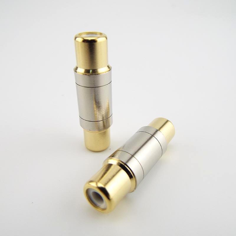 Dual RCA Connectors RCA Female To Female Jack Socket Plug Straight Adapter Gold Plated Speaker Cable Extender