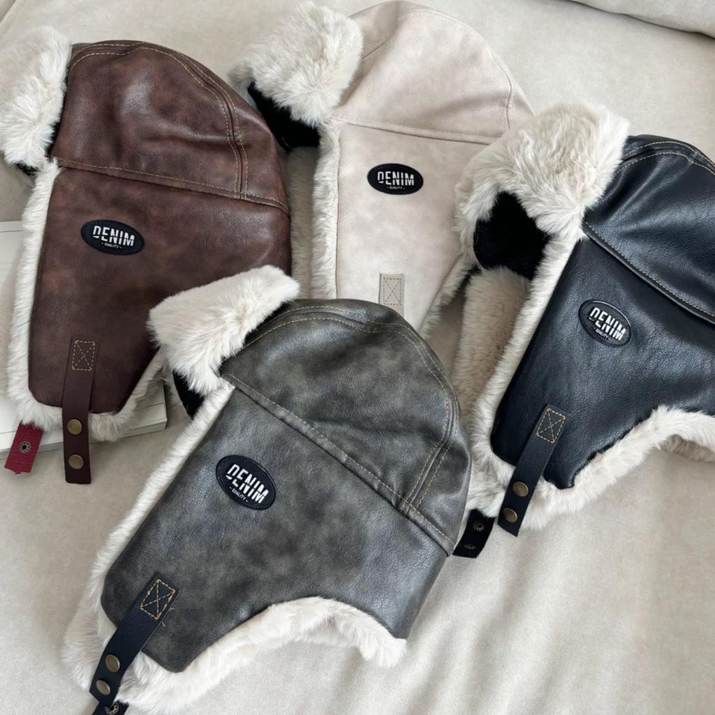 Шапка Thunderbolt женская осенне-зимняя утепленная плюшевая кепка из искусственной кожи для катания на лыжах, защиты ушей от холода, кепка для полетов для мужчин