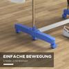 Four-Shelf Collapsing Clothes Horse, With Side Arms and Wheels - Blue