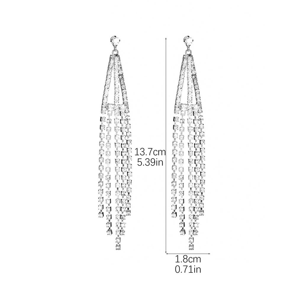 Темперамент Модные блестящие длинные серьги с кисточками из бриллиантов, серьги Senior Sense, женские серьги, 1 пара