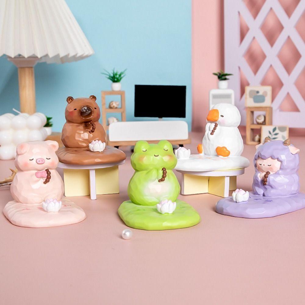 Ручной работы держатель для телефона в виде лотоса смоляные настольные украшения в виде животных милая фигурка лягушки декор для домашних животных