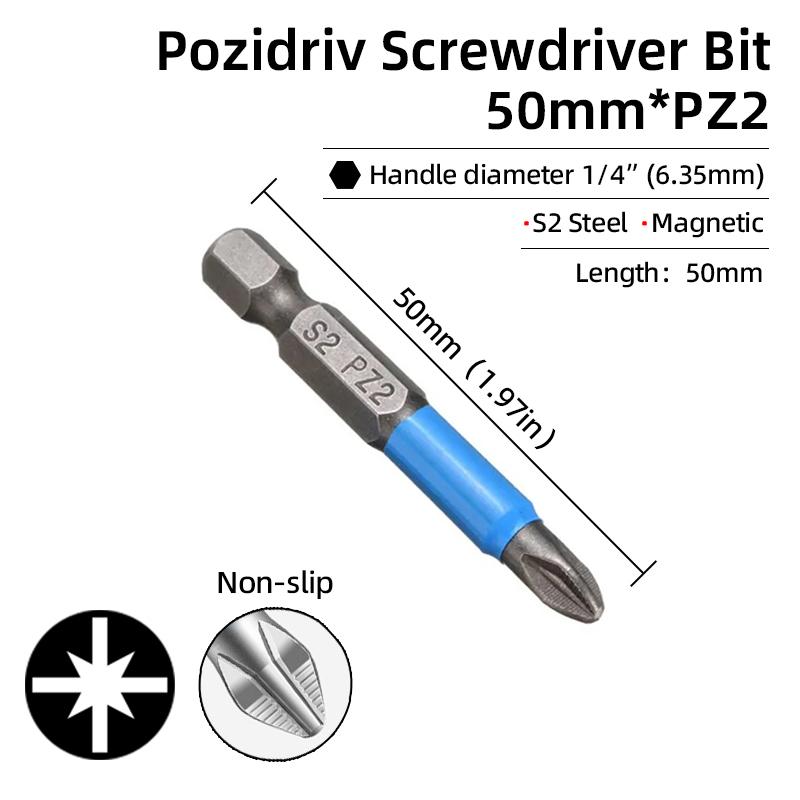 Нескользящие отвертки с крестовой головкой, крестообразная дрель, магнитная отвертка 1/4 дюйма, ручные инструменты PH1/PH2/PH3/PZ1/PZ2/PZ3