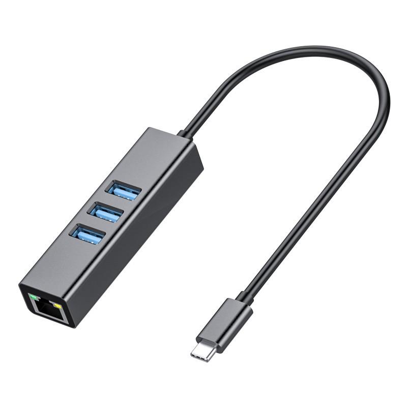 4-в-1 USB C ХАБ 3 порта USB 3.0 Разветвитель LAN RJ45 1000 Мбит/с Сетевой адаптер Гигабитный Ethernet Хаб Удлинитель для ПК Mac Windows