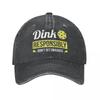 Dink Responsibly Funny Pickleball Spring Autumn Cap Hats Women Baseball Cap Vintage Hat Washed Denim Outdoor Casquette