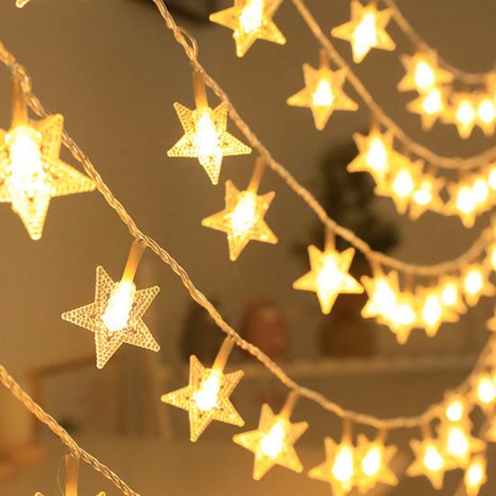 LED Star String Lights Flexible Design Energy-Saving Waterproof Indoor Outdoor Hanging Fairy Lights Holiday Party Decoration