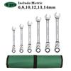 6-22mm Metric Flex-Head Ratcheting Wrench Set, Socket Key Wrench Hand Tools for Car Maintenance With Tool Bag