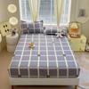 Geometric Plaid Fitted Sheet Set 3Pcs Elastic Non-slip Bed Cover with 2 Pillowcases Soft Skin-friendly Breathable Bedding Set