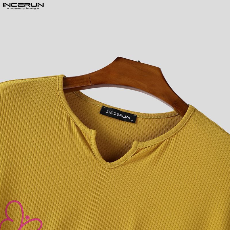 INCERUN Мужские футболки оверсайз с круглым вырезом, коротким рукавом, 3D цветочным принтом, со швами, повседневные, рубчик, топы