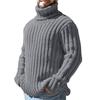 High-neck Sweater Men's Solid Color Slim-fit Knitted Top 2025 Autumn New Style