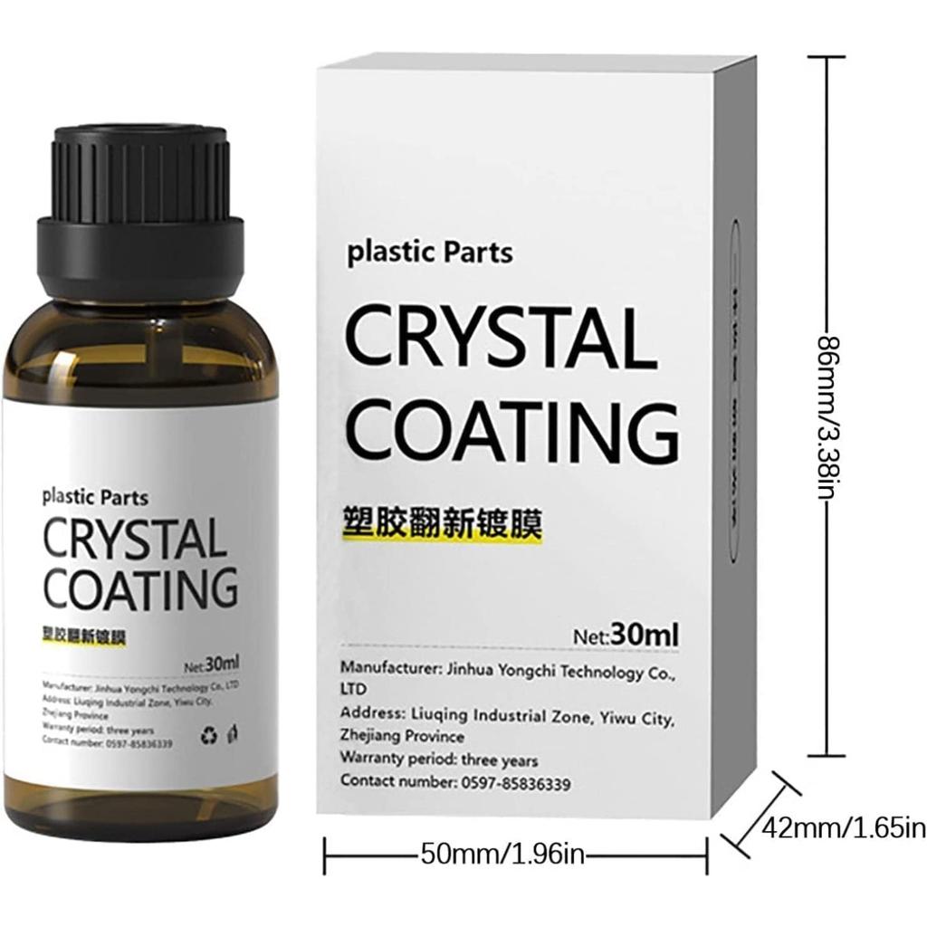 Plastic Parts Crystal Coating, Crystal Coating Plastic Parts,Anti-scratch Hydrophobic Polish,Nano Coating Agent with Sponge,Long-lasting Protection