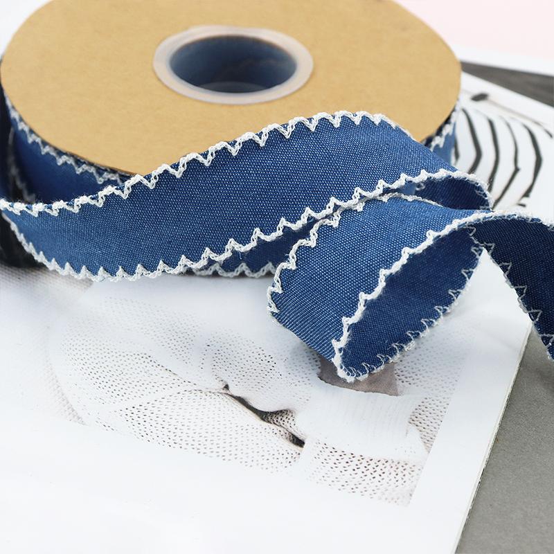2 м Джинсовая лента с аккуратными краями для DIY, легко режется, винтажная ткань, прочные аксессуары, прочная, с крючками, гибкая
