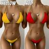 Two-Piece Gold Chain Triangle Half Cup Sexy Bikini Women Swimwear Women Swimsuit Padded Bathing Suit