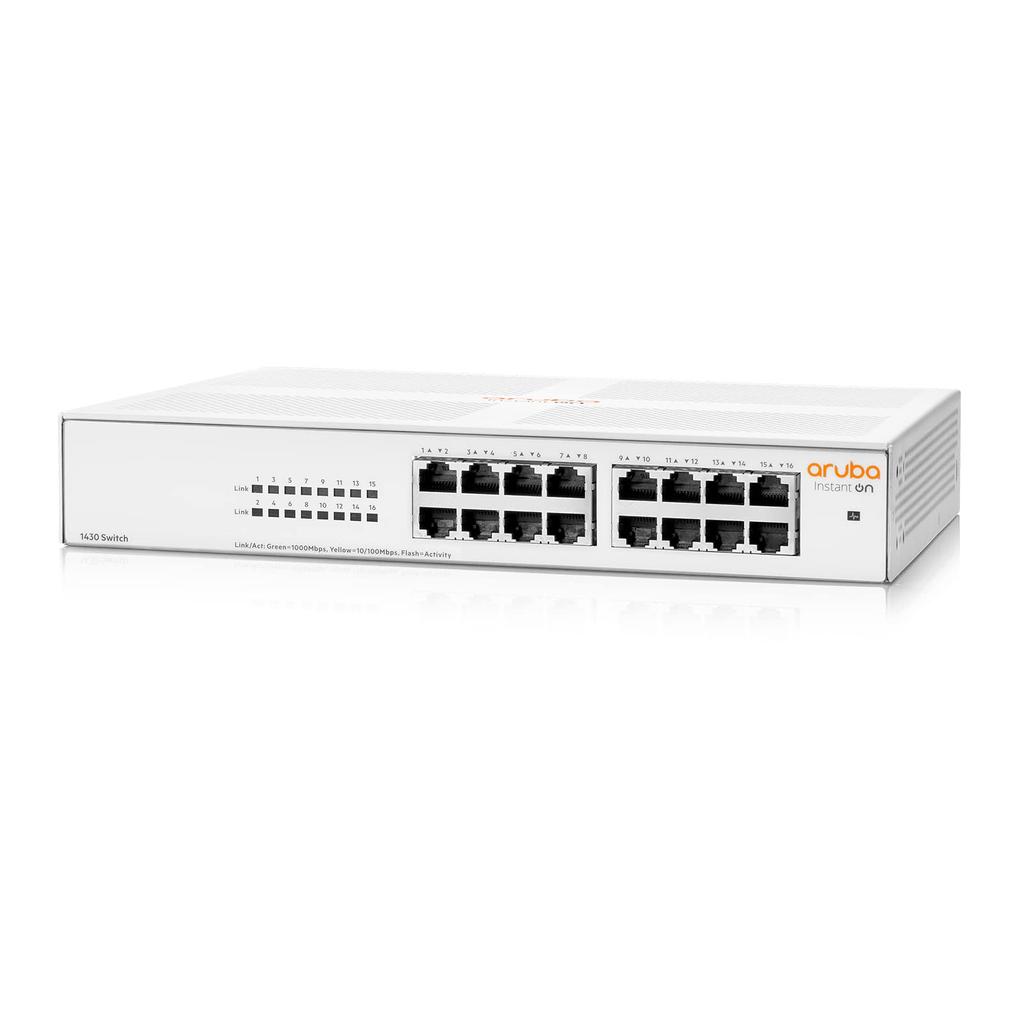 HPE Networking Instant On Switch Series 1430 Gb Неуправляемый коммутатор Ethernet 2-го уровня 16x 1G Fanless Модель для Японии 16 портов (R8R47A#ACF)
