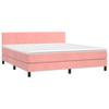 3141196 vidaXL Lit à sommier tapissier avec matelas Rose 160x200 cm Velours