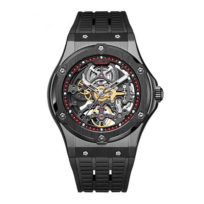 HAOFA Мужские автоматические часы-скелетоны с 80-часовым запасом хода, полым циферблатом, люминесцентным дизайном, водонепроницаемостью и отличный подарок для мужчин