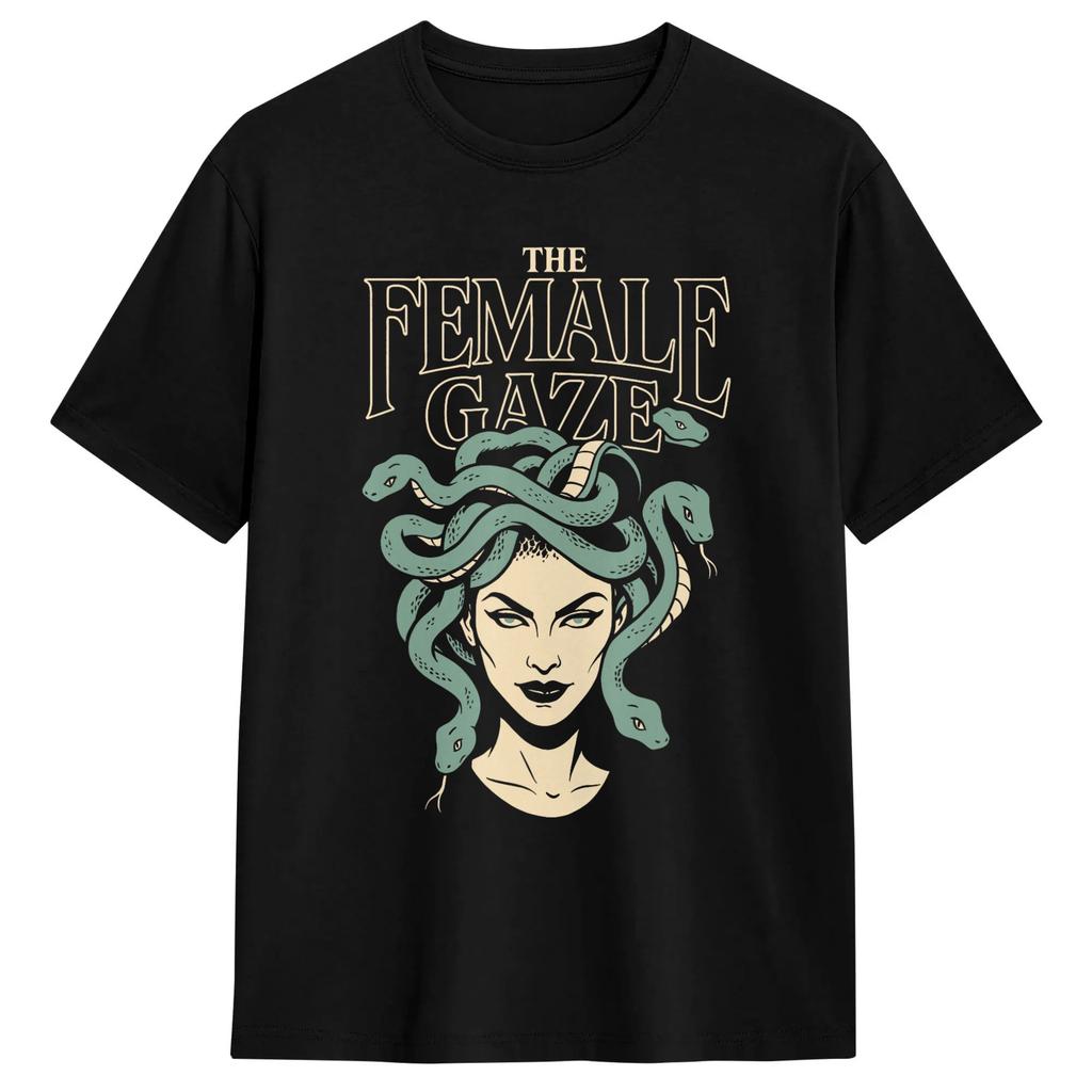 The Female Gaze Petrifies The Patriarchate Of Medusa Cotton Tshirt For Unisexs Summer Vintage Tshirts Hippie Tees Oversized