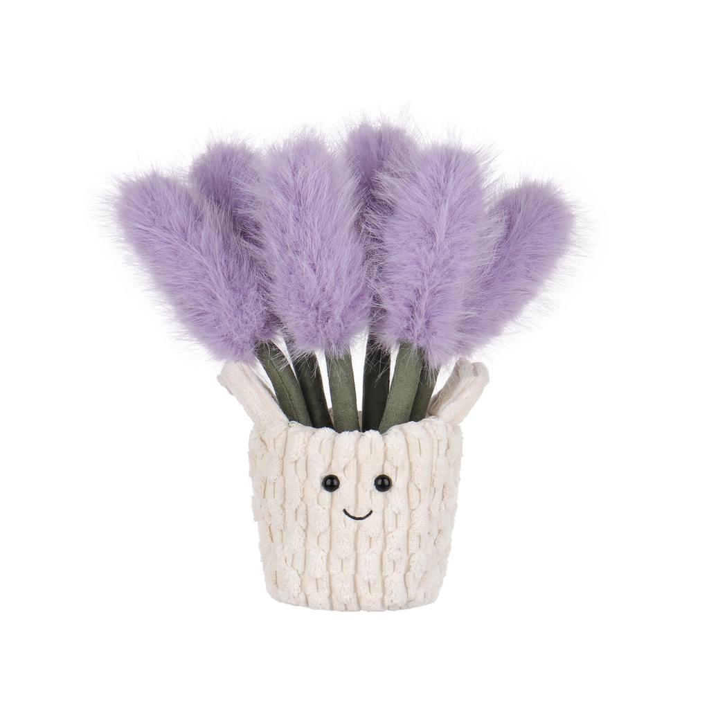 Apricot Lamb Potted Lavender Plush Toy for Kids, Soft and Cute, Fluffy Potted Lavender for Girls and Boys, 26cm