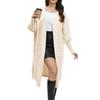Women's Sweater Cardigan Long Loose Jacket Double Pocket Lantern Sleeve Sweater Cardigan