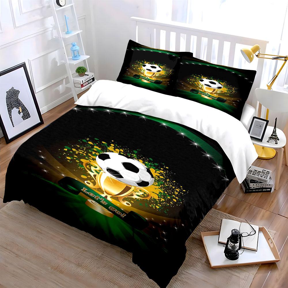 Soccer ball and trophy. Bedding sets Duvet cover sets Duvet covers Pillowcases(1 * Duvet Cover 2 * Pillowcases, without duvet insert)