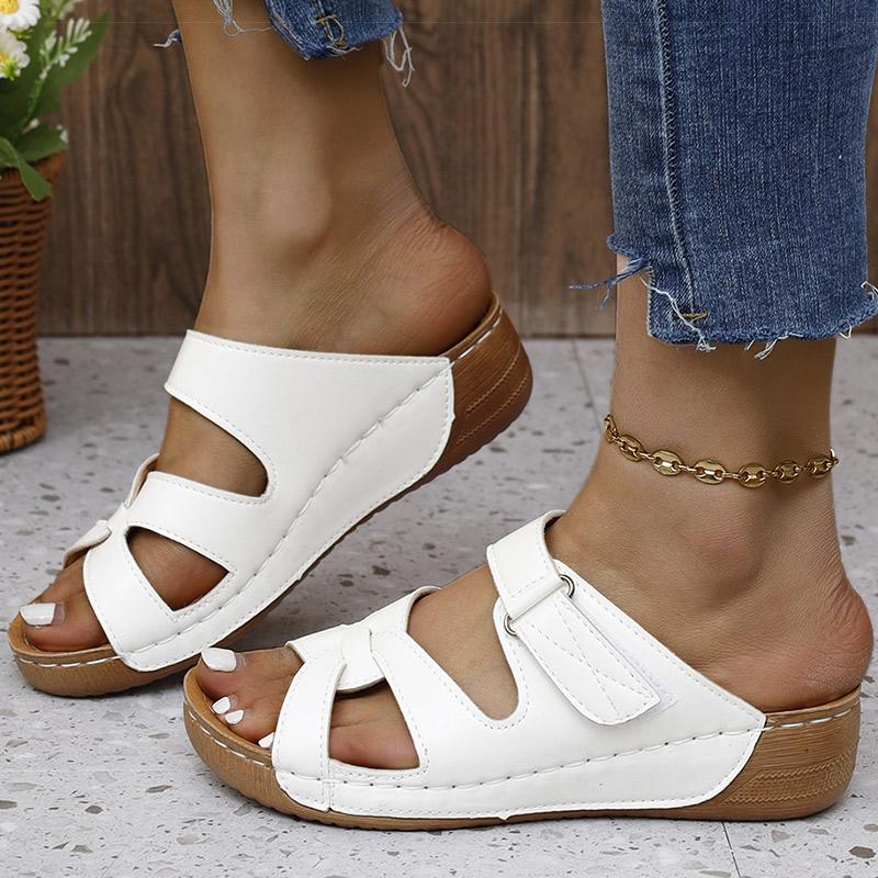 Fashion Women's Sandals Summer 2024 New Wedge Heels Sandals Slip On Summer Shoes Women Elegant Heeled Slippers Summer Footwear Female