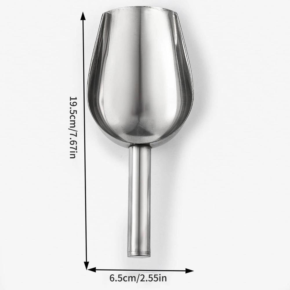 Льдогенератор, Кухонный совок для льда из нержавеющей стали серебристый с плоским дном, Универсальный совок для зерна и прочего