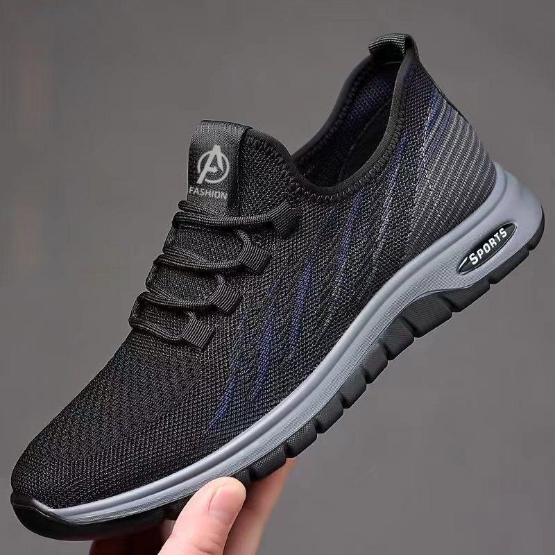 Men's shoes spring and summer new fly-woven breathable mesh soft-soled running shoes lightweight and comfortable casual sports shoes