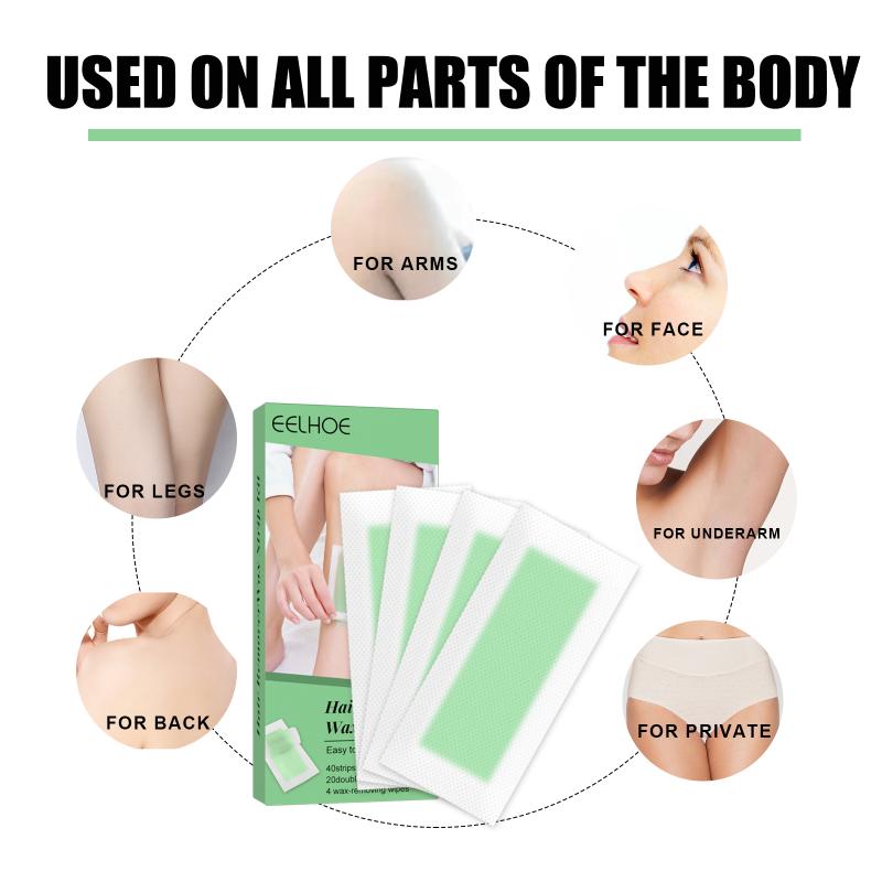 Body Hair Removal Wax Strips for Women Men Quick Painless Face Lip Armpit Leg Eyebrow at Home Beauty Care