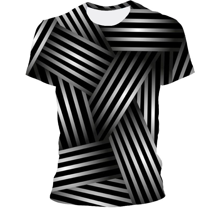 Футболка с трехмерным абстрактным принтом для мужчин, летняя модная повседневная индивидуальная футболка, трендовая дышащая футболка в стиле хип-хоп