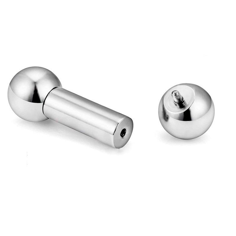 Titanium Steel Straight Barbell Piercing for Tongue, PA, and Nipple - Large Trendsetter Design.