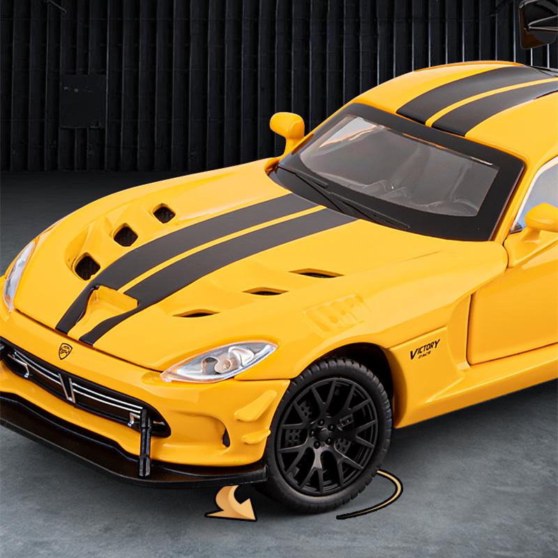 1/32 Dodge Viper ACR SRT Модель спортивного автомобиля из сплава Литые металлические трековые гоночные автомобили Модель автомобиля Звук Свет Симуляция Детские подарки