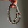 Natural Clear Quartz Smoky Double Circle Bracelet New Chinese Style Versatile Gift Women