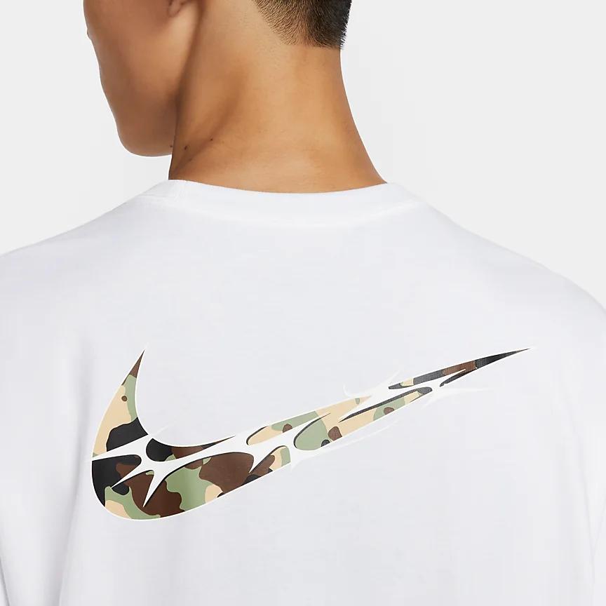Nike Футболка с круглым вырезом и графическим принтом, короткий рукав, мужские топы, белый цвет HQ1577-100